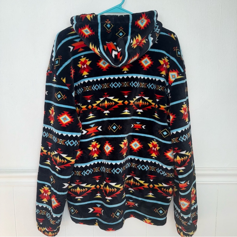Southwestern/Aztec Print Colorful Patterned Fleece Jacket Unisex Size Large - Picture 3 of 7